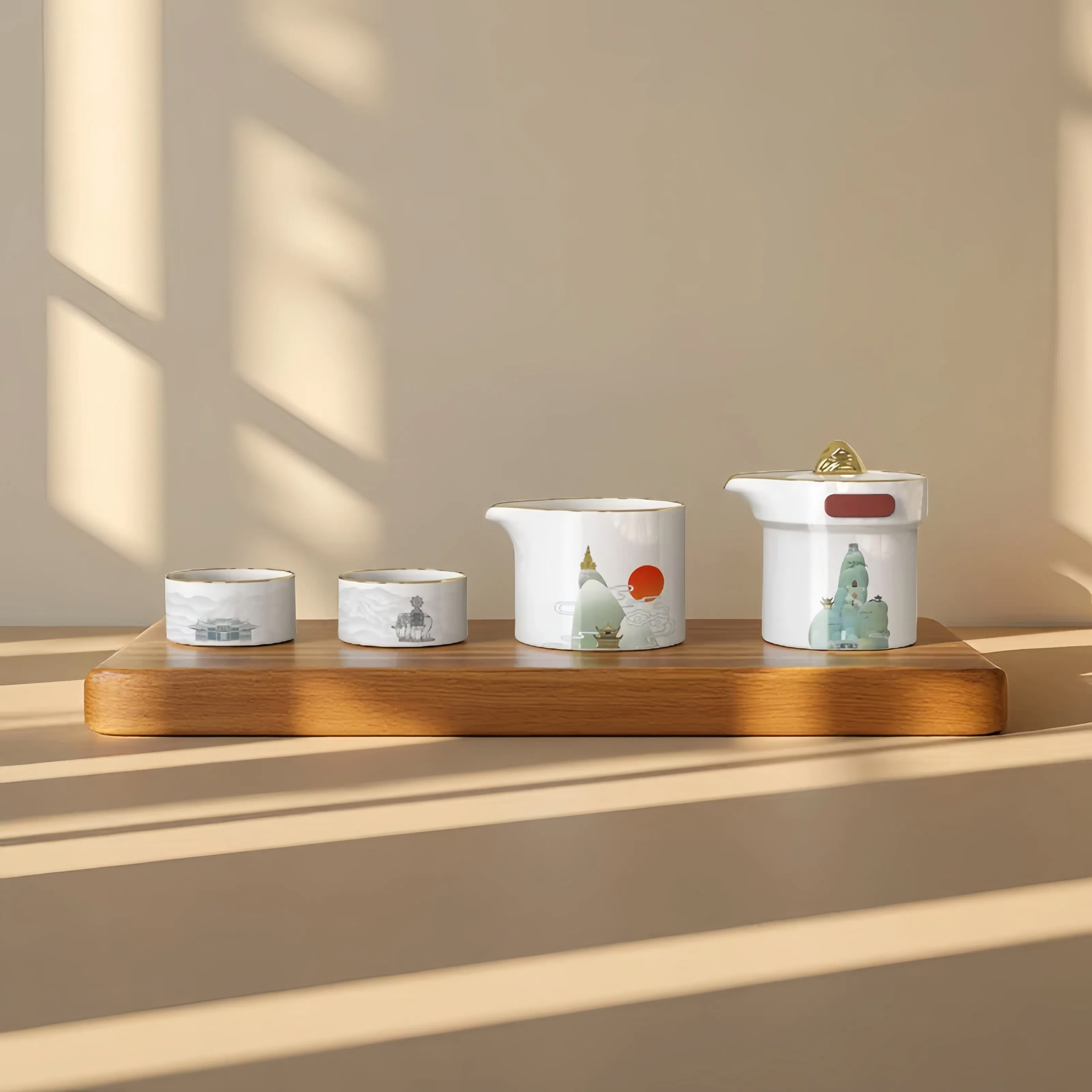 峨眉观山特色茶具（旅行套装） 品茗赏景两不误